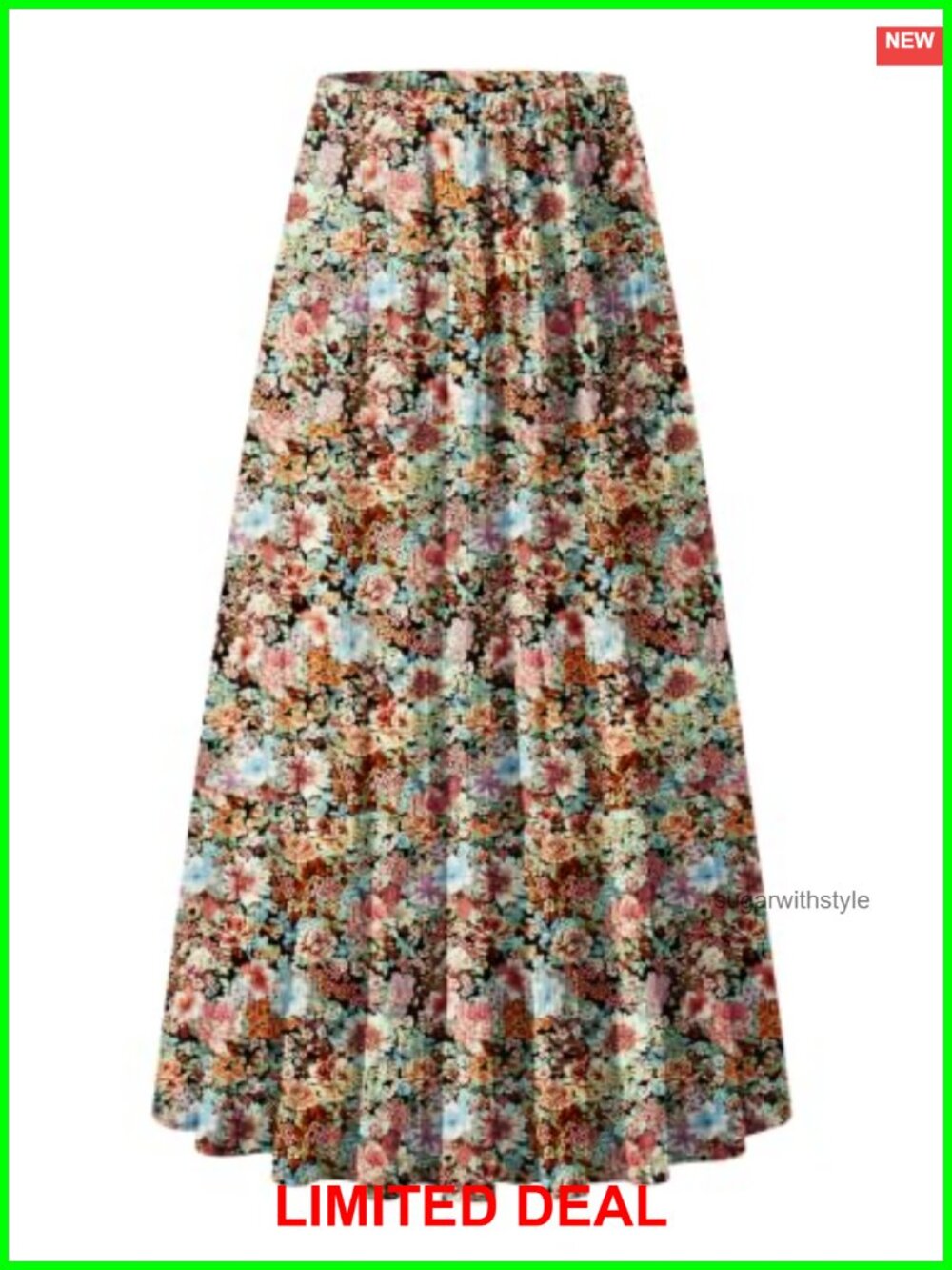 Zeagoo Women's A-Line Pleated Midi Skirt with Pockets High Waist